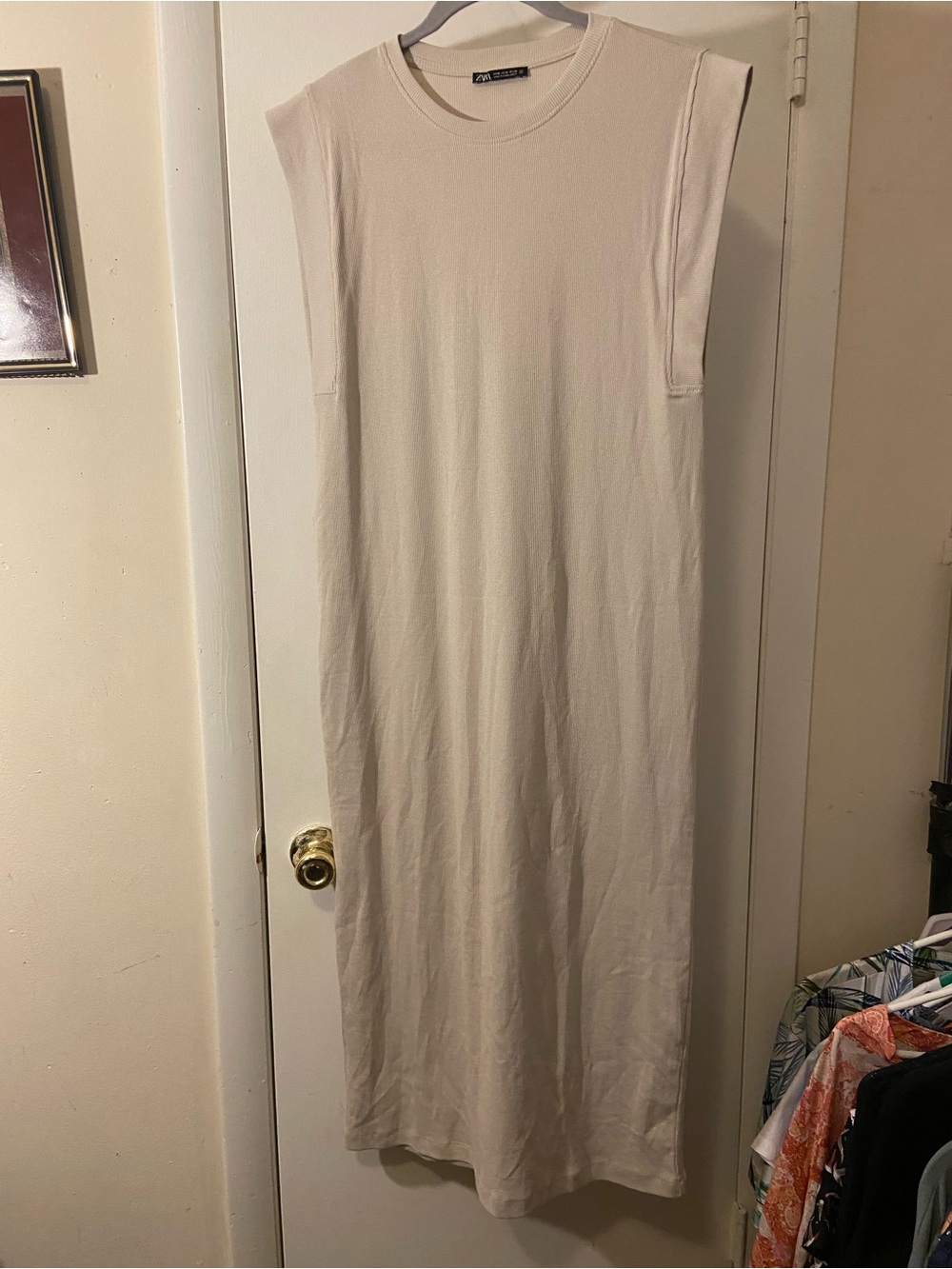 Zara Cream Sleeveless Maxi Dress